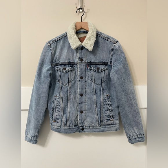 Signature by Levi Strauss Sherpa Light Denim Jean Jacket Size Small - Picture 3 of 11